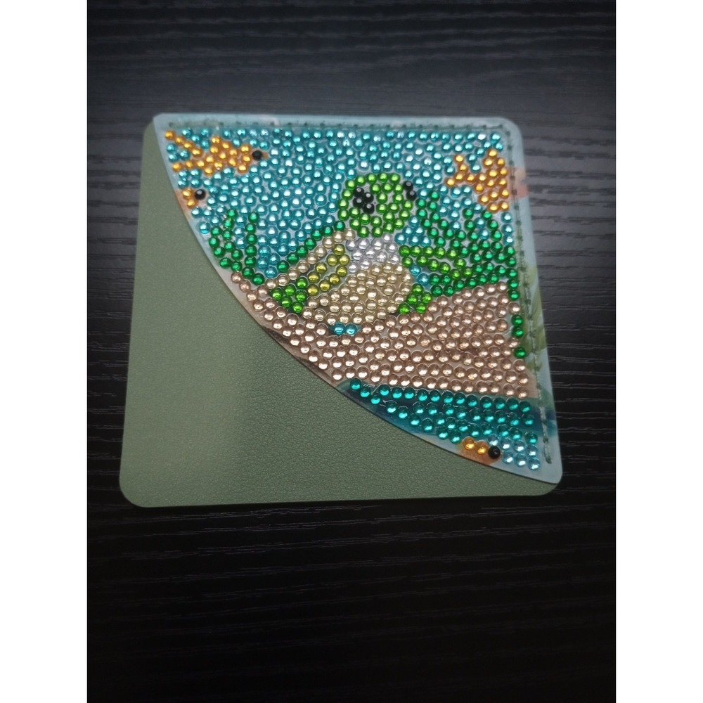 Handmade Diamond Painting Sea Turtle Corner Bookmark Faux Leather Book Marker